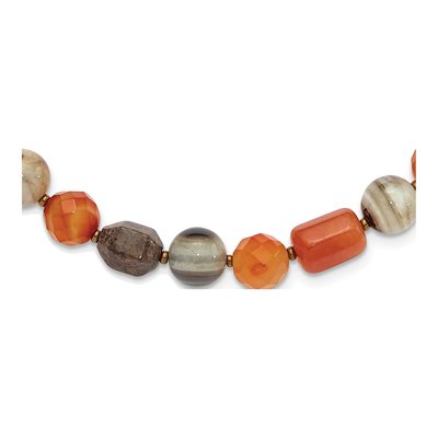 Sterling Silver Brown Freshwater Cultured Pearl & Crystal Multi Necklace