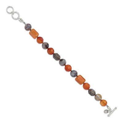 Sterling Silver Crystal Multi Toggle Bracelet – view 2