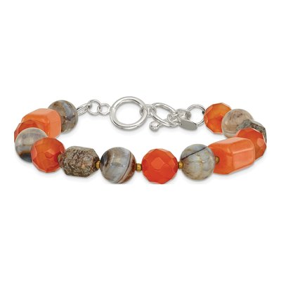 Sterling Silver Crystal Multi Toggle Bracelet – view 3