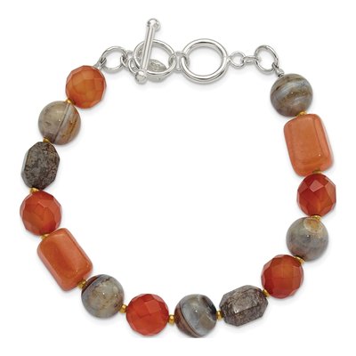 Sterling Silver Crystal Multi Toggle Bracelet – view 4