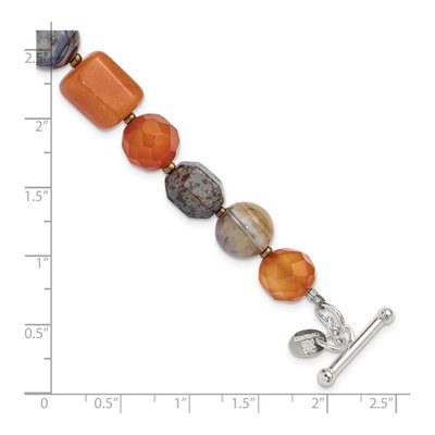 Sterling Silver Crystal Multi Toggle Bracelet – view 5