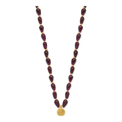Gold-Plated Sterling Silver Garnet Necklace – view 2