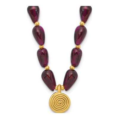 Gold-Plated Sterling Silver Garnet Necklace
