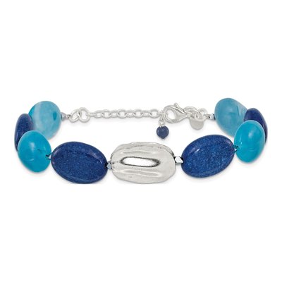 Sterling Silver Hematite Jade Lapis Bracelet – view 3