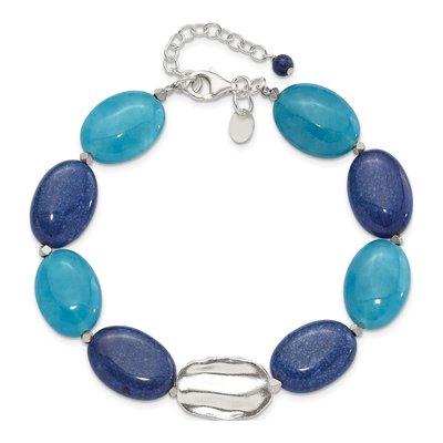 Sterling Silver Hematite Jade Lapis Bracelet – view 4