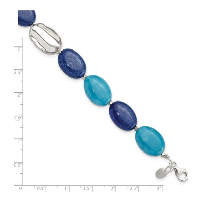 Sterling Silver Hematite Jade Lapis Bracelet – view 5