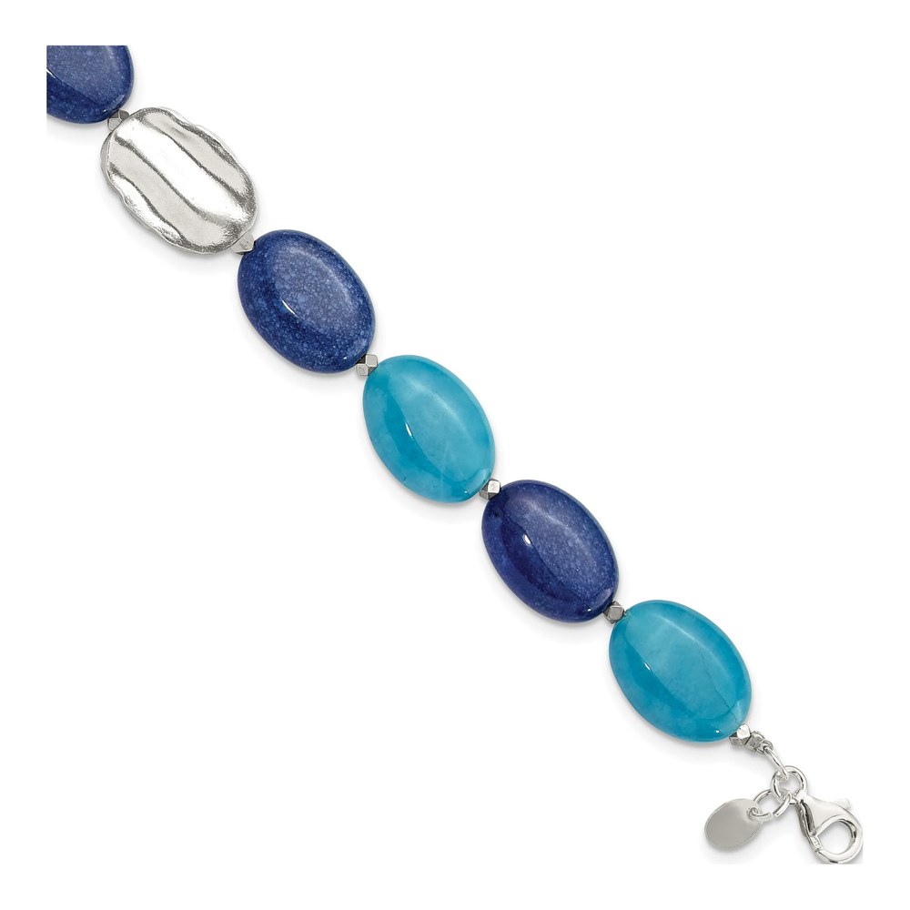 Sterling Silver Hematite Jade Lapis Bracelet