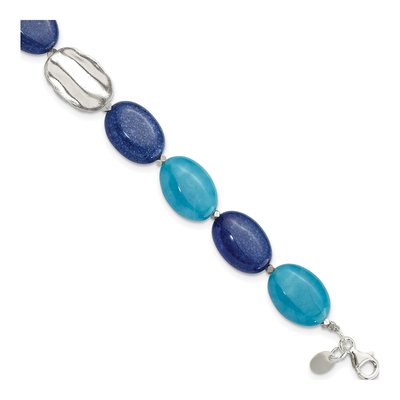 Sterling Silver Hematite Jade Lapis Bracelet