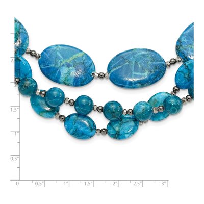 Sterling Silver Crystal Hematite Howlite Beaded Necklace – view 4