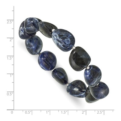 Sodalite & Hematite Beaded Stretch Bracelet – view 3