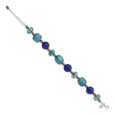 Sterling Silver Agate Hematite Chip Bracelet – view 2
