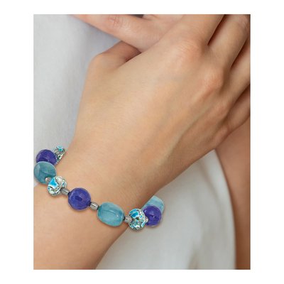 Sterling Silver Agate Hematite Chip Bracelet – view 6