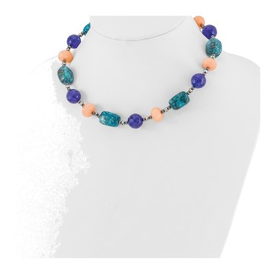 Sterling Silver Agate & Crystal Natural Necklace – view 2