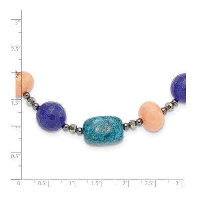 Sterling Silver Agate & Crystal Natural Necklace – view 4