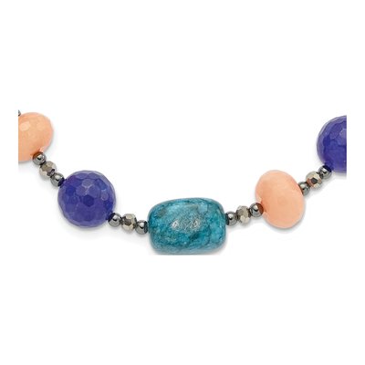 Sterling Silver Agate & Crystal Natural Necklace