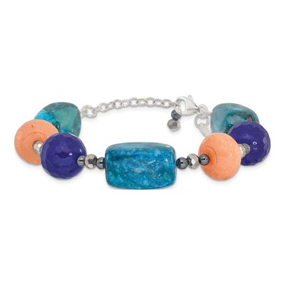 Sterling Silver Agate & Crystal Multi-Gemstone Bracelet – view 4