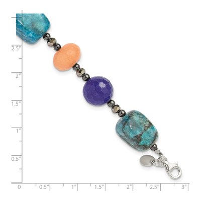 Sterling Silver Agate & Crystal Multi-Gemstone Bracelet – view 6