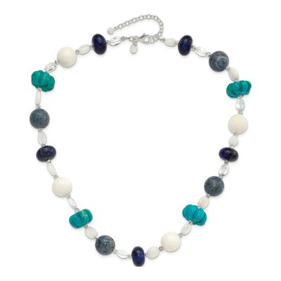 Sterling Silver Agate Multi-Stone Necklace – view 2