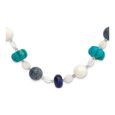 Sterling Silver Agate Multi-Stone Necklace