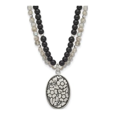 Sterling Silver Agate Labradorite Flower Necklace