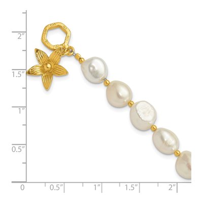 Gold-Plated Sterling Silver Freshwater Cultured Pearl Toggle Bracelet – view 5
