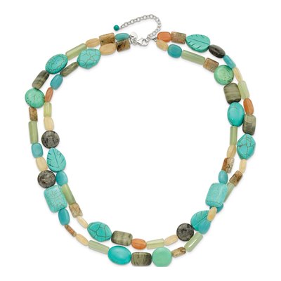 Sterling Silver Agate Multi 2-Strand Necklace – view 2