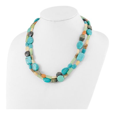 Sterling Silver Agate Multi 2-Strand Necklace – view 3