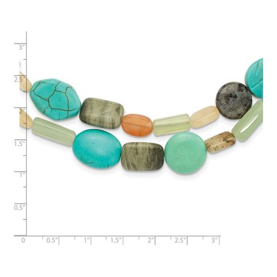 Sterling Silver Agate Multi 2-Strand Necklace – view 4