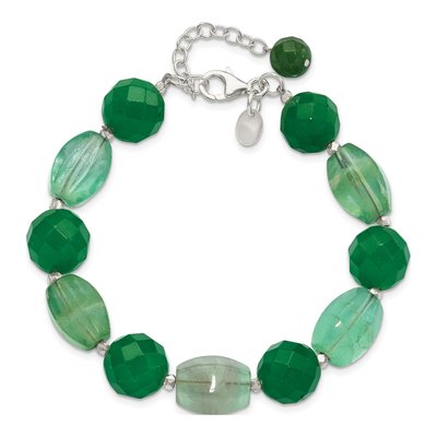 Sterling Silver Aventurine Fluorite Bracelet – view 4
