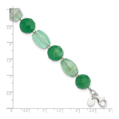 Sterling Silver Aventurine Fluorite Bracelet – view 5