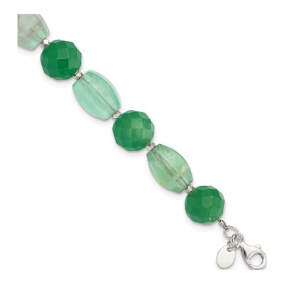Sterling Silver Aventurine Fluorite Bracelet