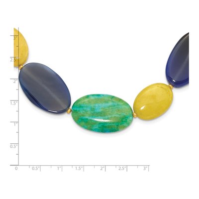 Gold-Plated Sterling Silver Agate Multi Necklace – view 4