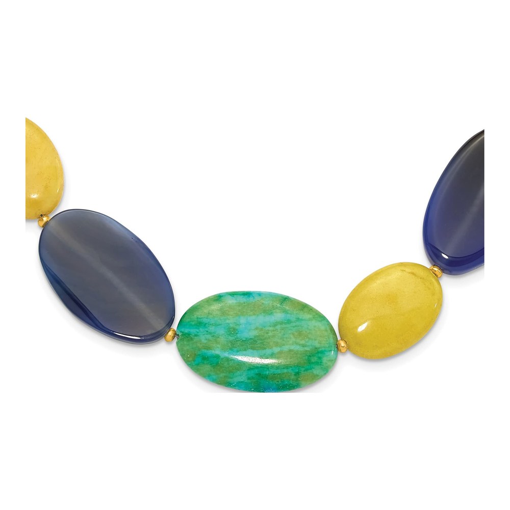 Gold-Plated Sterling Silver Agate Multi Necklace