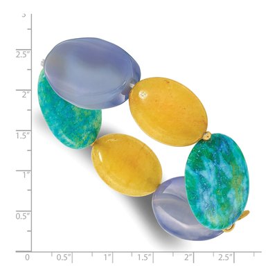 Gold-Plated Sterling Silver Agate Stretch Bracelet – view 3