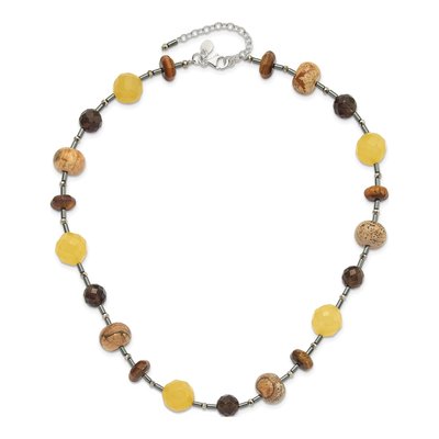 Sterling Silver Smoky Quartz & Crystal Multi Necklace – view 2