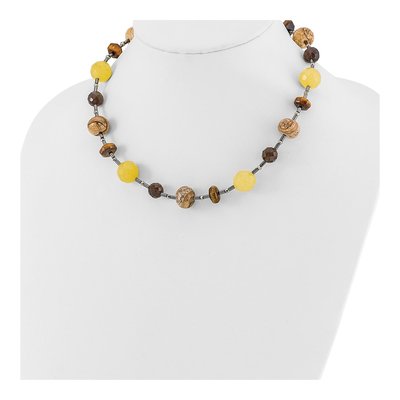 Sterling Silver Smoky Quartz & Crystal Multi Necklace – view 3