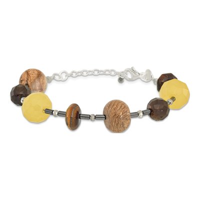 Sterling Silver Multi Beaded Bracelet – view 3