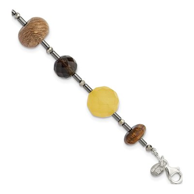 Sterling Silver Multi Beaded Bracelet