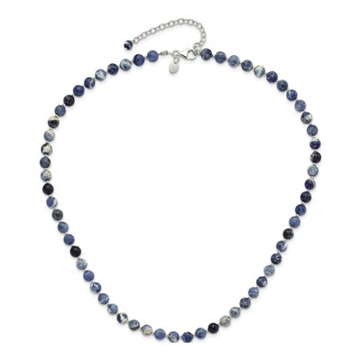 Sterling Silver Blue Sodalite Beaded Necklace – view 3
