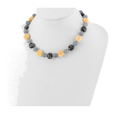 Gold-Plated Sterling Silver Agate Labradorite Necklace – view 2