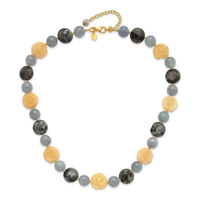 Gold-Plated Sterling Silver Agate Labradorite Necklace – view 3