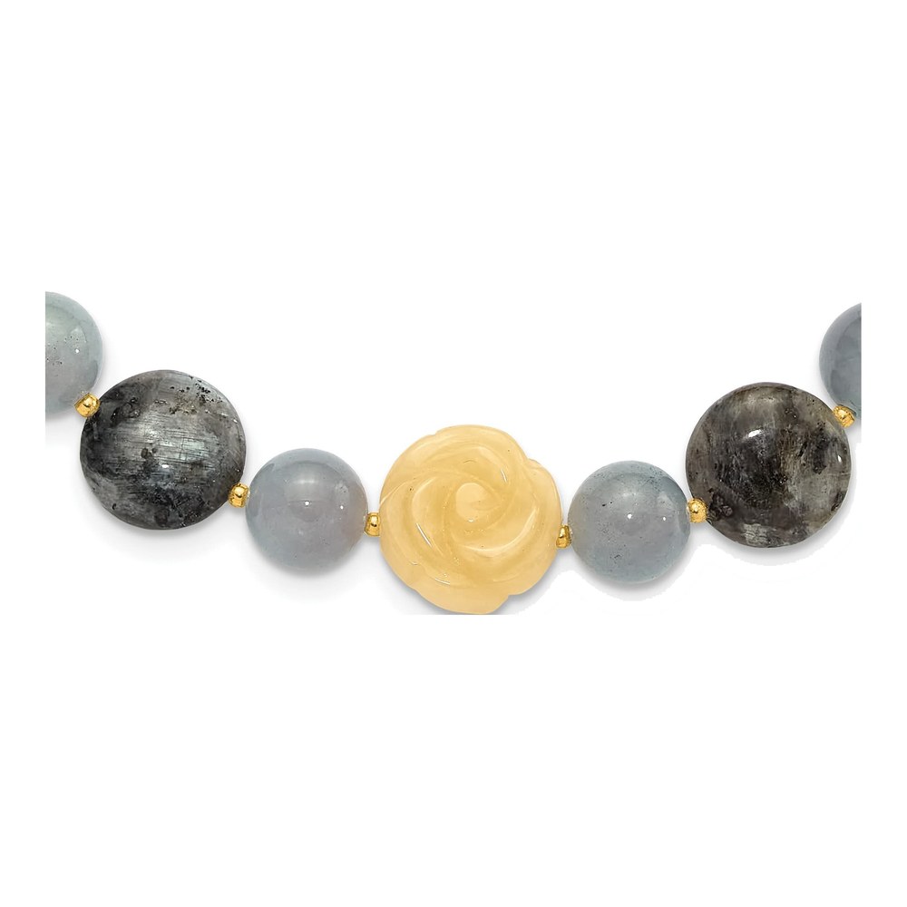 Gold-Plated Sterling Silver Agate Labradorite Necklace