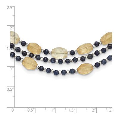 Sterling Silver Agate & Citrine 3-Strand Necklace – view 4