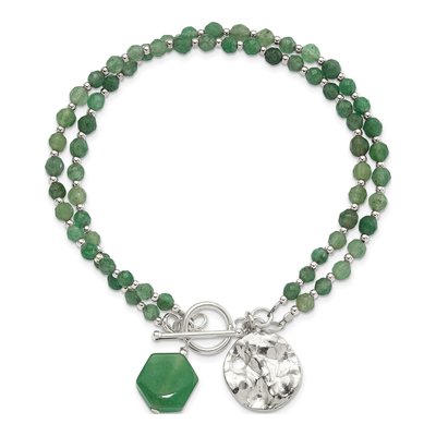 Sterling Silver Aventurine Beaded Bracelet – view 4