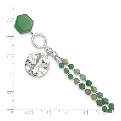 Sterling Silver Aventurine Beaded Bracelet – view 5