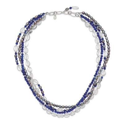 Sterling Silver Grey Freshwater Cultured Pearl Adjustable or Necklace – view 5