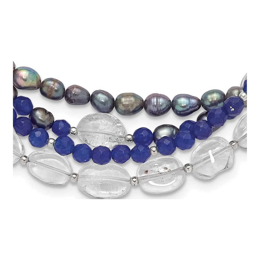 Sterling Silver Grey Freshwater Cultured Pearl Adjustable or Necklace