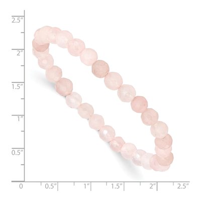 Rose Quartz Beaded Stretch Bracelet, 6.5mm – view 3