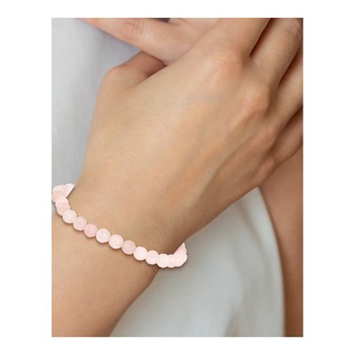 Rose Quartz Beaded Stretch Bracelet, 6.5mm – view 4