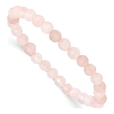 Rose Quartz Beaded Stretch Bracelet, 6.5mm